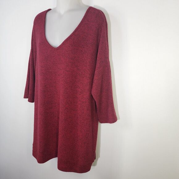 Torrid Women Tee 2 Relaxed Fit Super Soft Plush V-Neck Drop Shoulder Long Sleeve - Picture 4 of 11